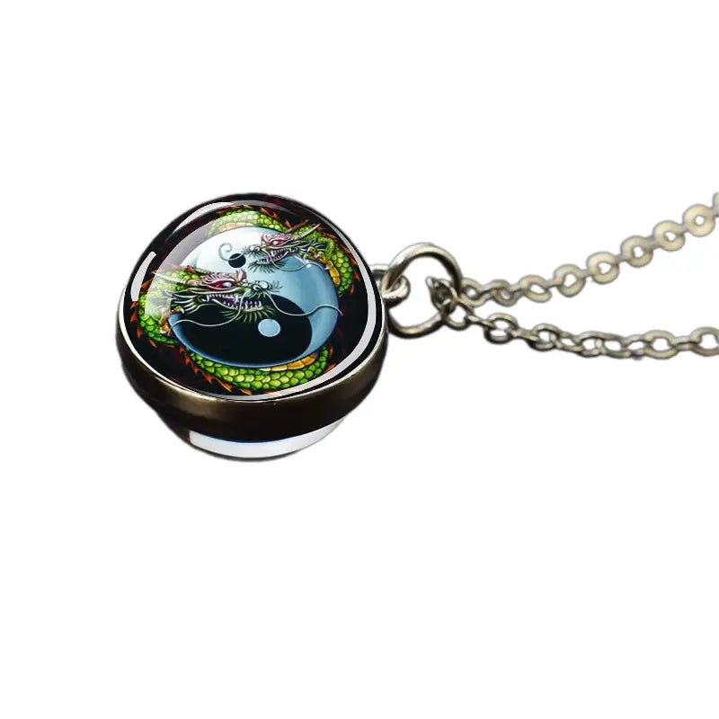 Collier et pendentif Yin-Yang: Harmonie Éternelle (Acier)