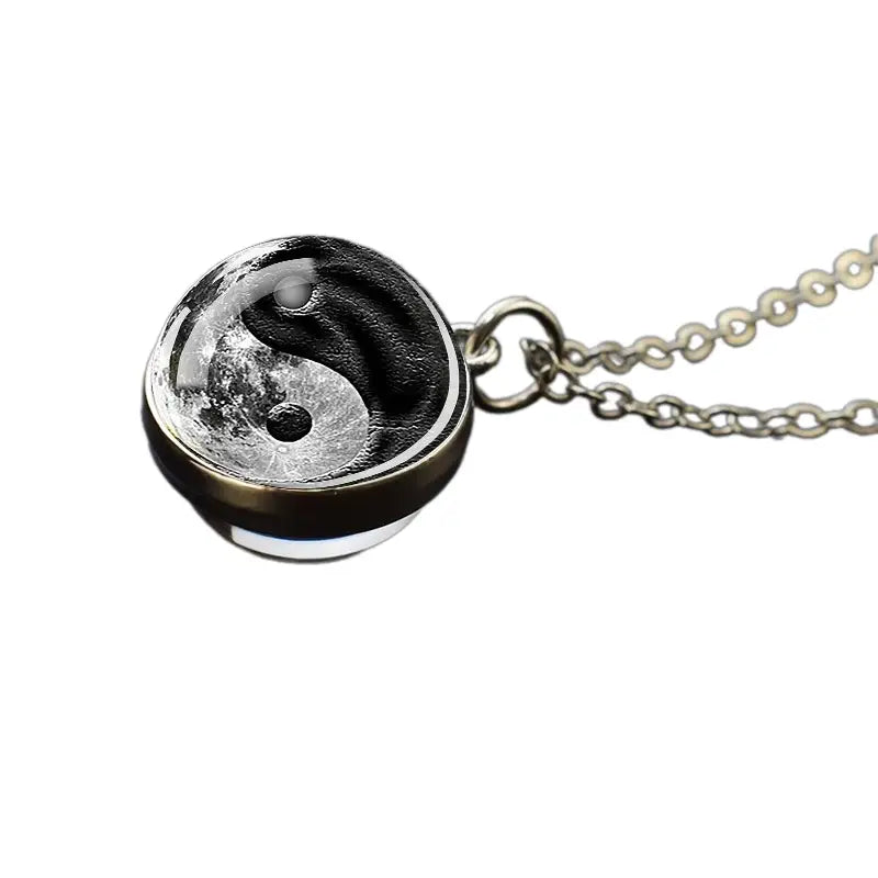 Collier et pendentif Yin-Yang: Harmonie Éternelle (Acier)