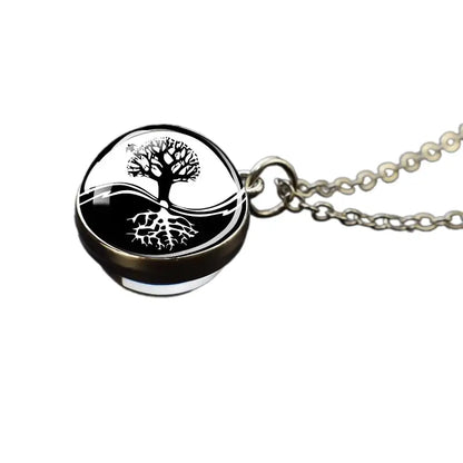 Collier et pendentif Yin-Yang: Harmonie Éternelle (Acier)