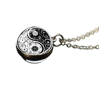 Collier et pendentif Yin-Yang: Harmonie Éternelle (Acier)