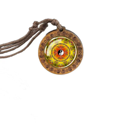 Collier et pendentif Yin-Yang: Harmonie Naturelle (Bois