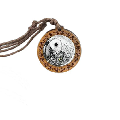 Collier et pendentif Yin-Yang: Harmonie Naturelle (Bois