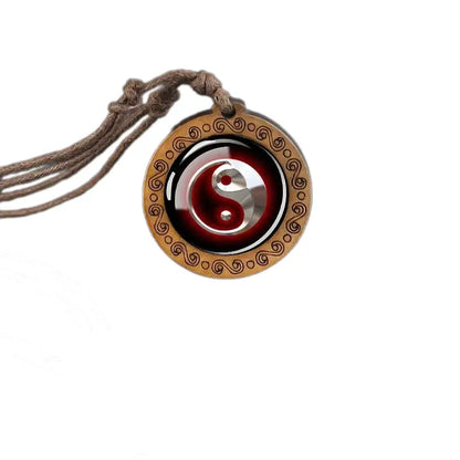 Collier et pendentif Yin-Yang: Harmonie Naturelle (Bois