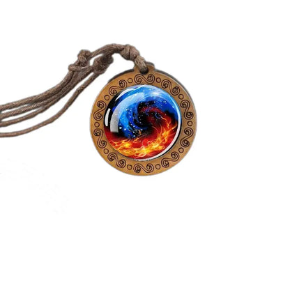 Collier et pendentif Yin-Yang: Harmonie Naturelle (Bois