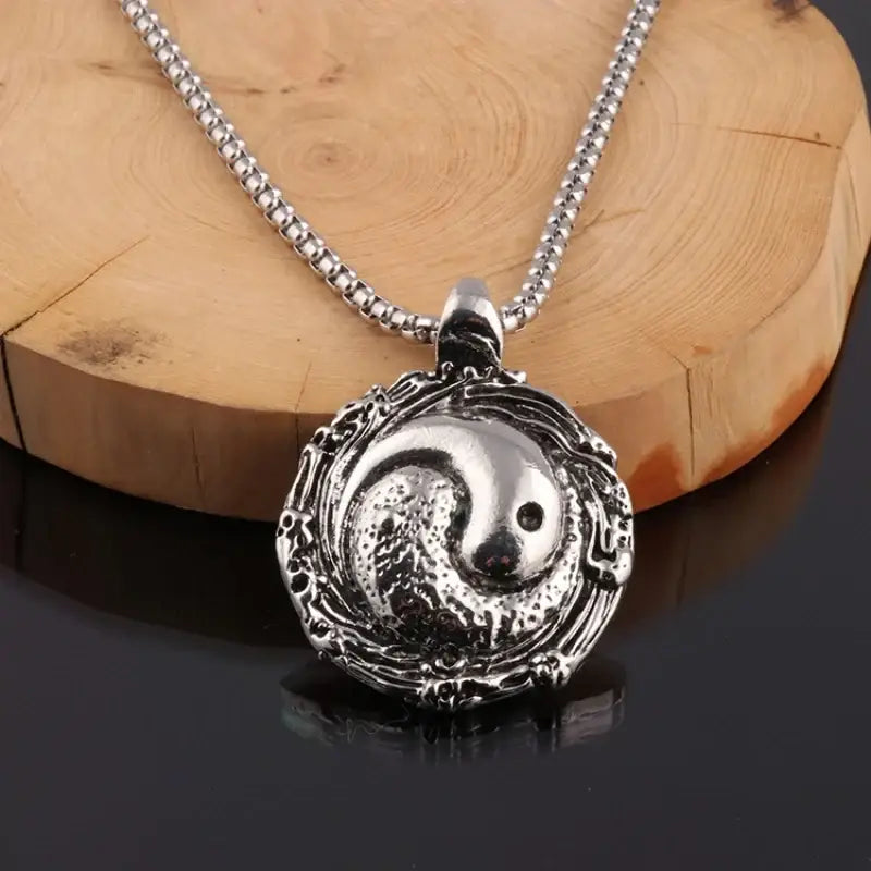 Collier et pendentif Yin-Yang: Mystère Éternel (Acier)