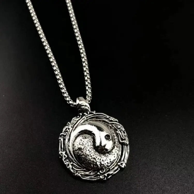 Collier et pendentif Yin-Yang: Mystère Éternel (Acier)