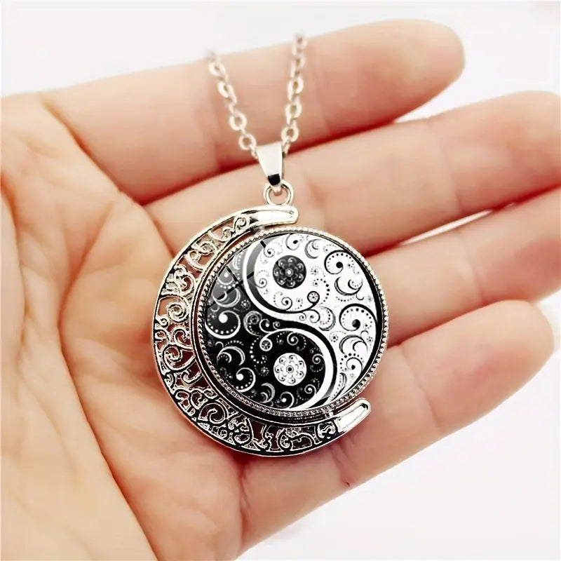 Collier et pendentif Yin-Yang: Rotation Énergétique (Acier)