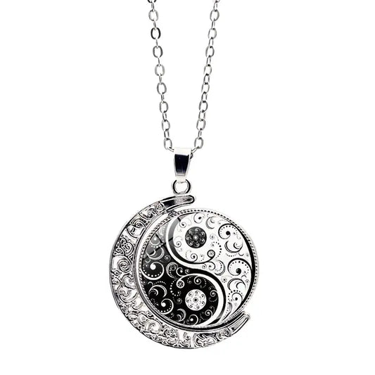 Collier et pendentif Yin-Yang: Rotation Énergétique (Acier)