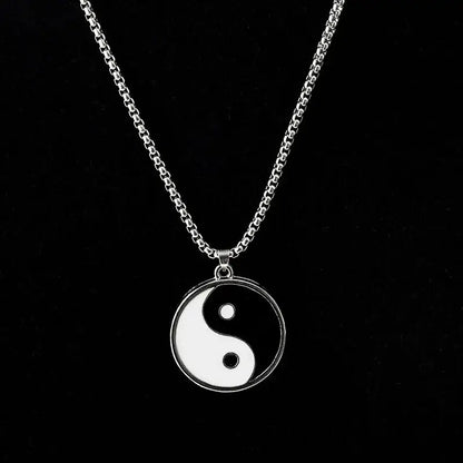 Collier et pendentif Yin-Yang: Symbole Classique (Acier