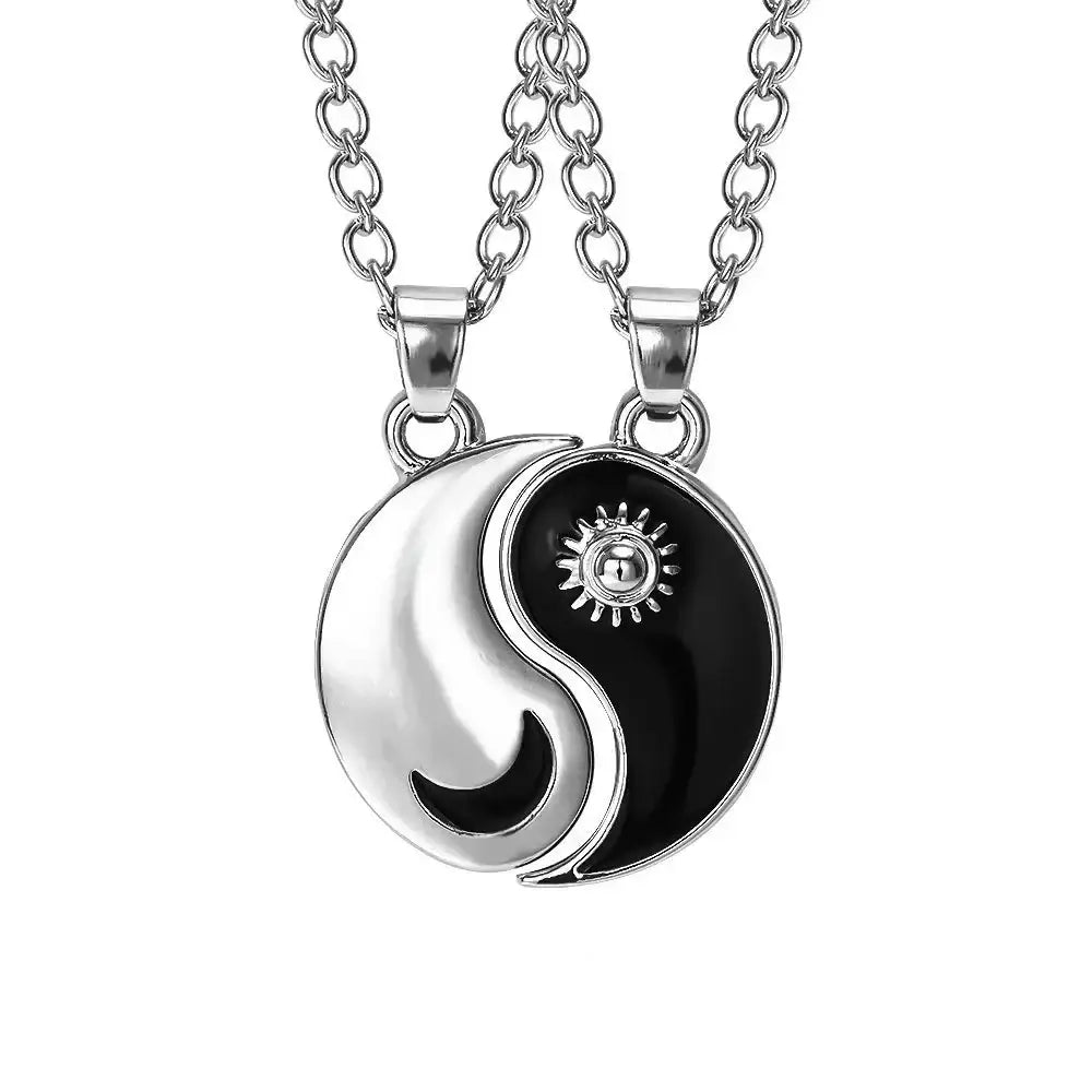 Colliers et pendentifs Yin-Yang (x2): Lien Éternel (Acier